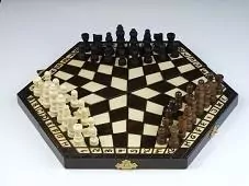 Szachy 3-osobowe drewniane - tantis.pl