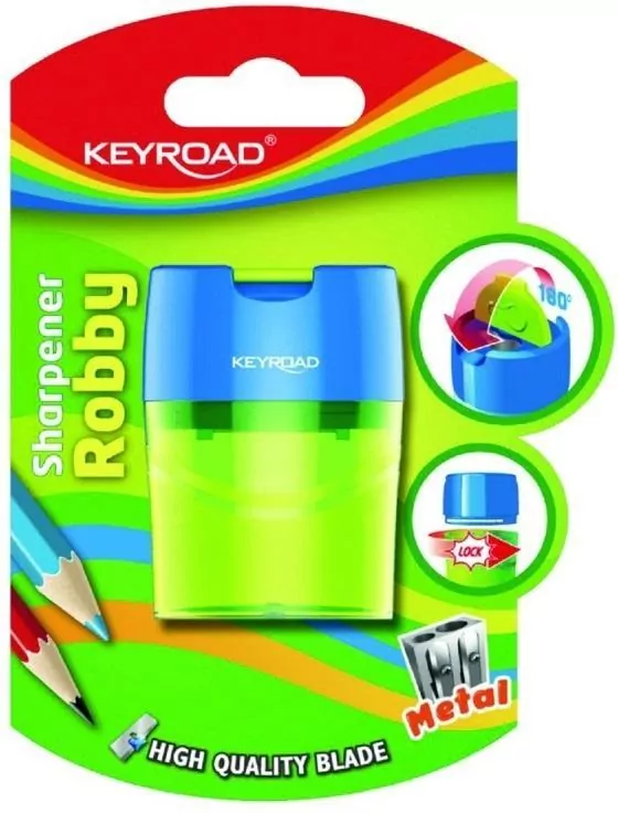 Temperówka metalowa podwójna z pojemnikiem, mix - tantis.pl