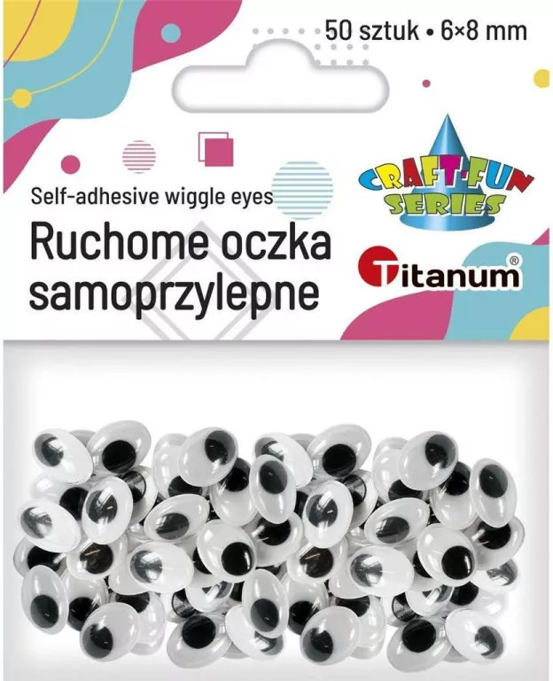 Oczy samoprzylepne 6x8mm owalne - tantis.pl