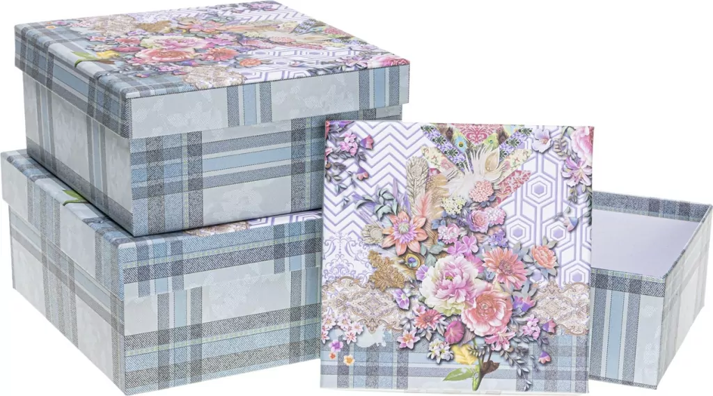 Pudełko prezentowe krata ROZETTE - tantis.pl