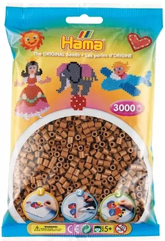 Hama Midi Koraliki w woreczku 3000 brązowe - tantis.pl