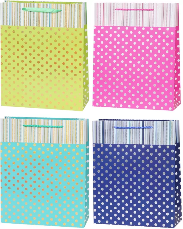 Torebka Lux 26x32x10cm kropki mix ROZETTE. 1 sztuka - tantis.pl