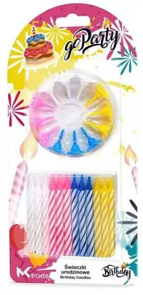 Świeczki urodzinowe spiralne 6,5cm 24szt - tantis.pl