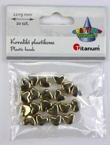 Koraliki plastikowe lustrzane serca 12x9mm 20szt - tantis.pl