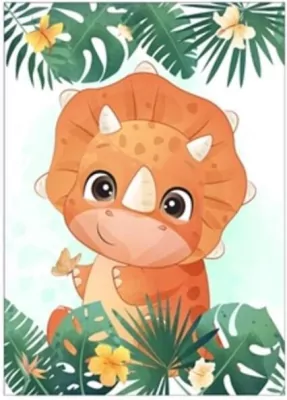 Malowanie po numerach. Dinozaur 20x20cm