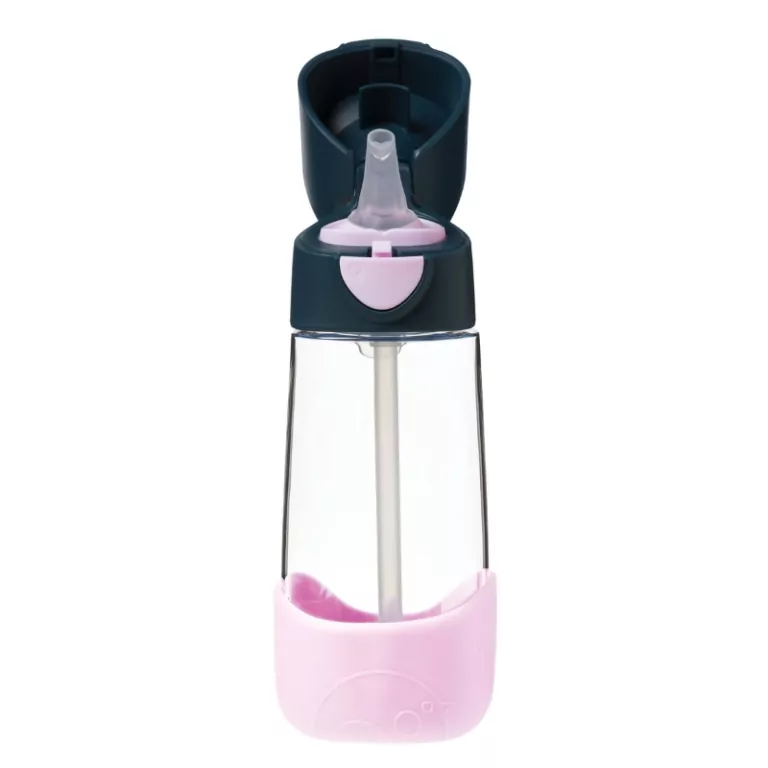 B.Box. Bidon tritanowy ze słomką, Indigo Rose. 450 ml - tantis.pl