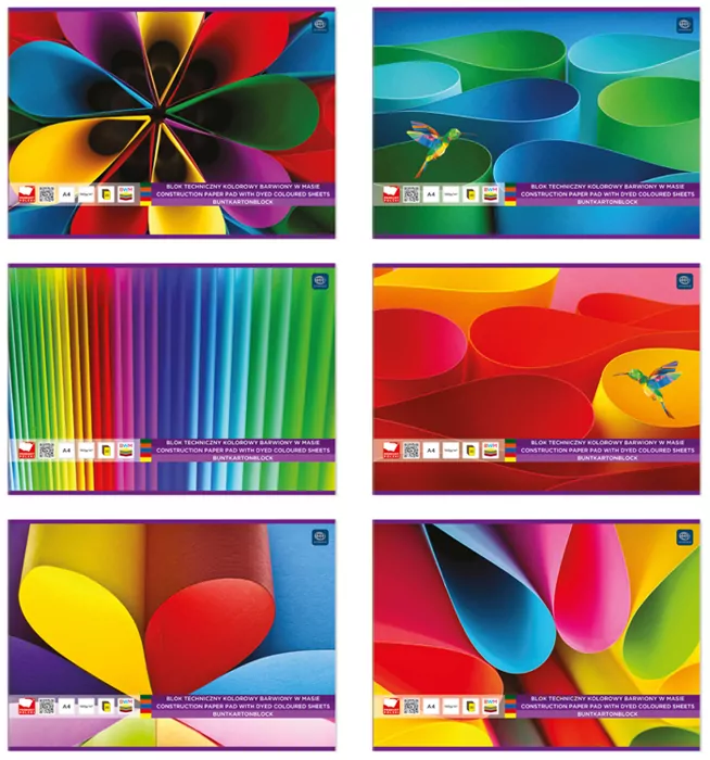 Blok techniczny kolorowy A4 20 barwiony w masie BPZ - tantis.pl