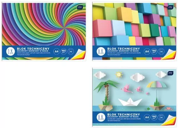 Blok techniczny kolorowy A4 10k. 1 sztuka - tantis.pl