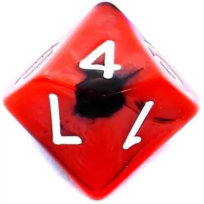Komplet kości RPG. Czerwono-czarne. Dwukolorowe. REBEL - tantis.pl