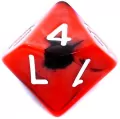 Komplet kości RPG. Czerwono-czarne. Dwukolorowe. REBEL - tantis.pl