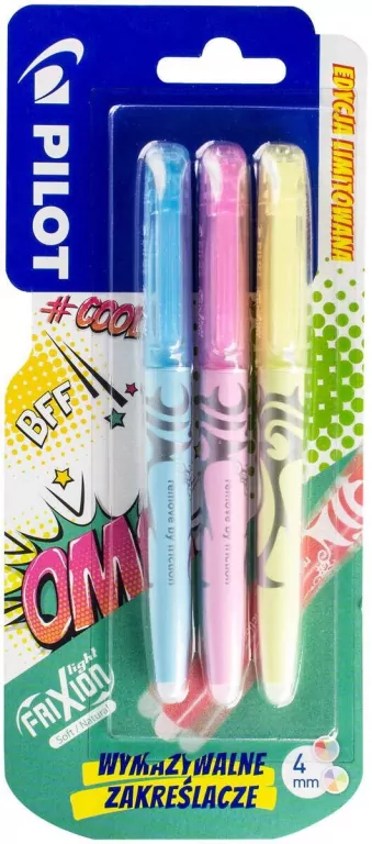 Zakreślacz wymazywalny Frixion light soft Pilot blister 3 kolory - tantis.pl