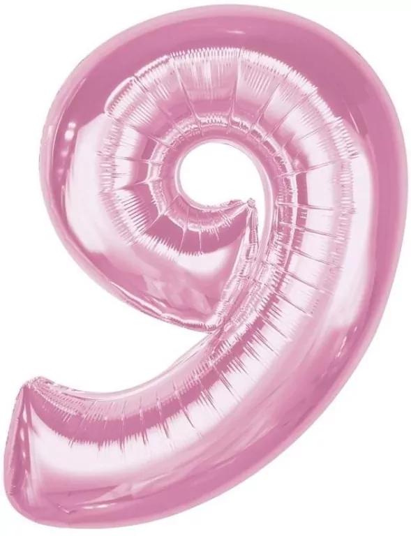 Balon foliowy cyfra 9 jasnoróżowa Smart 92cm - tantis.pl