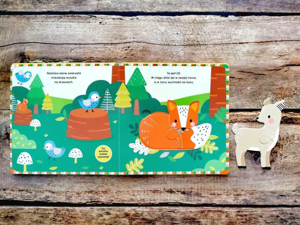 W lesie. Układam puzzle.  Akademia mądrego dziecka - tantis.pl