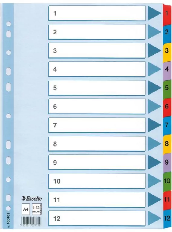 PRZEKLADKA A4 KART ESS MYLAR 1-12 NUM 100162 - tantis.pl
