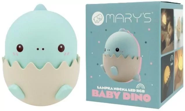 Lampka nocna LED baby dino niebieski - tantis.pl