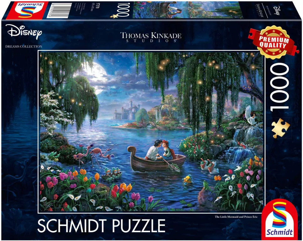 Schmidt. Puzzle, Thomas Kinkade, Mała Syrenka i książę Eryk Disney, 1000 elementów - tantis.pl