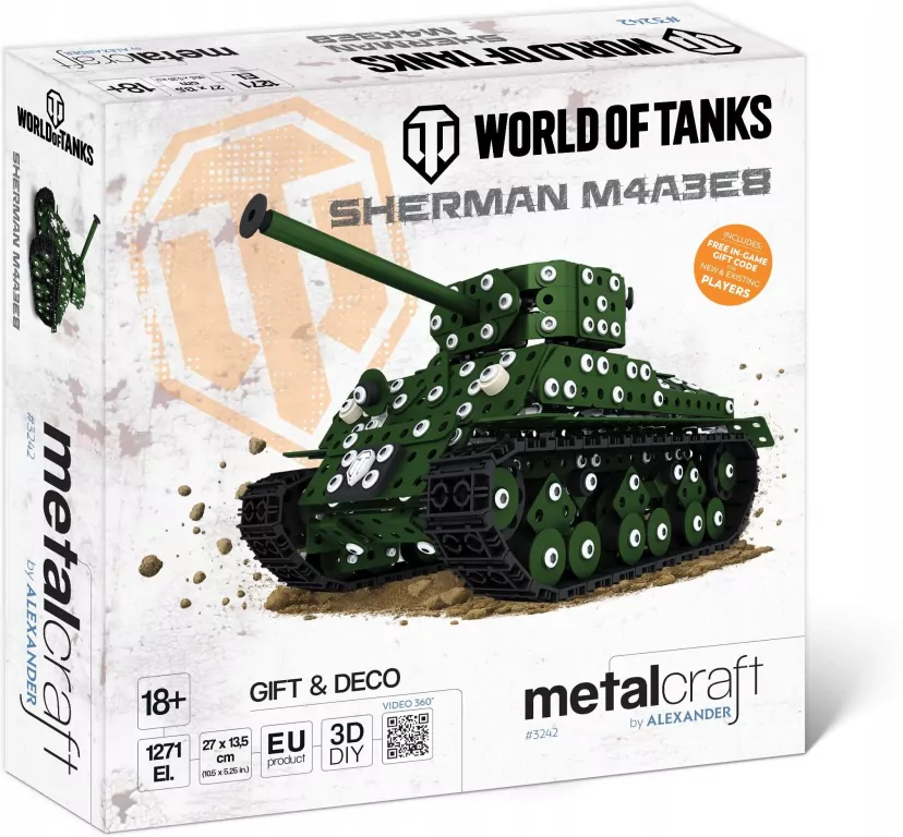 Metalcraft wot czołg sherman M4A3E8 - tantis.pl