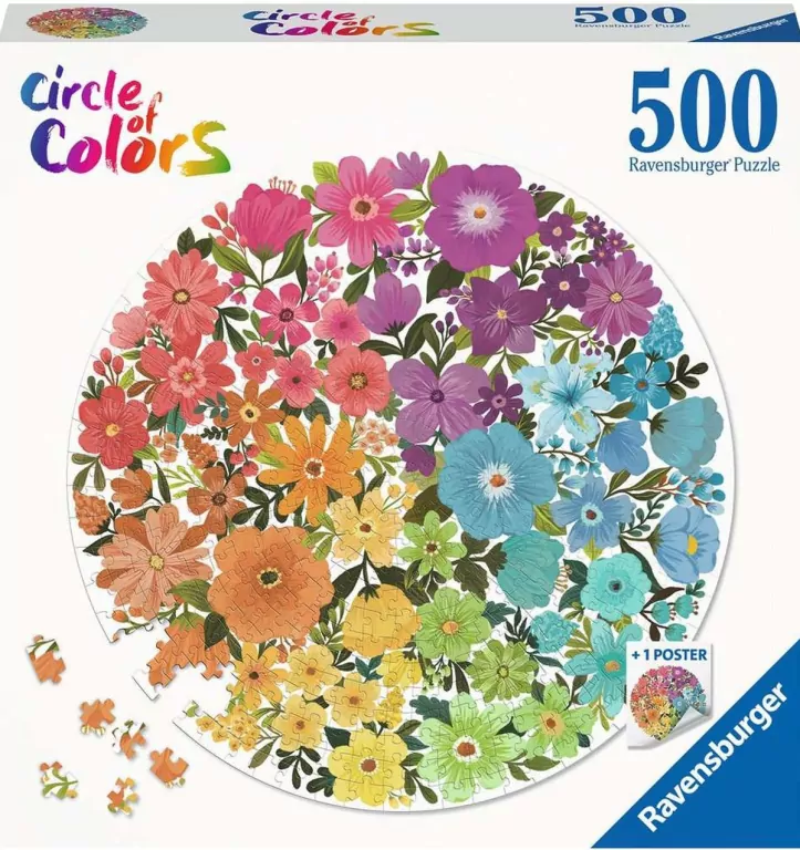 Ravensburger. Puzzle, Paleta kolorów, Kwiaty, 500 elementów - tantis.pl