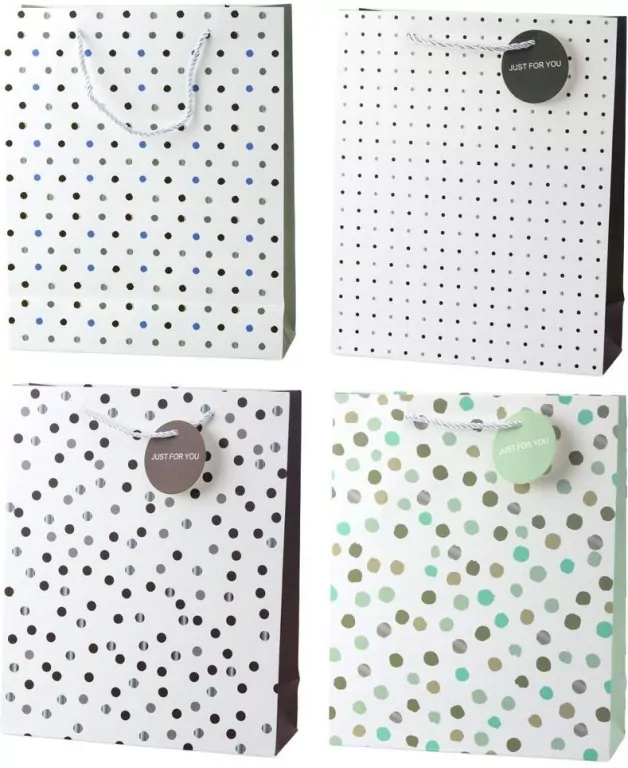 Torba prezentowa 32x26x10cm Kropki MIX - tantis.pl