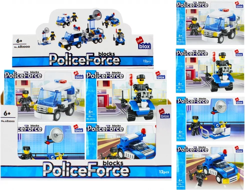 Klocki konstrukcyjne Policja mix ALLEBLOX - tantis.pl