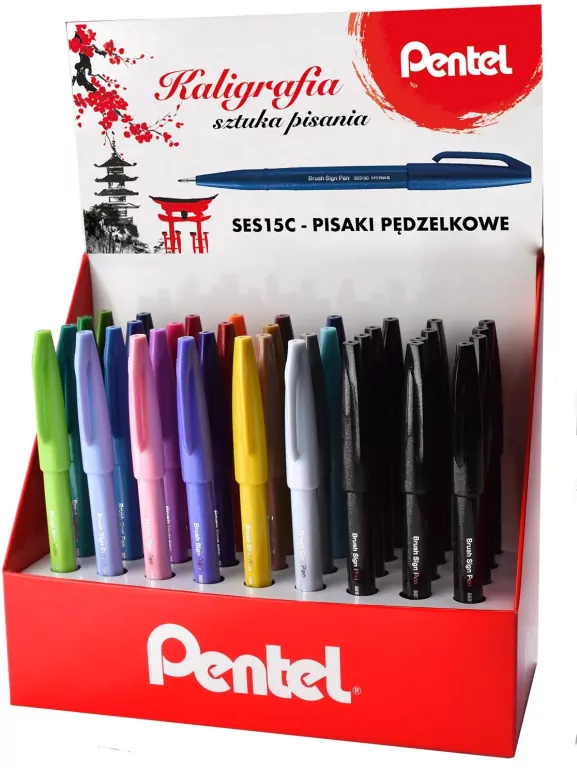 Zestaw pisaków pędzelków do kaligrafii, 36 kolorów - tantis.pl