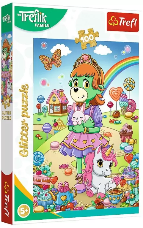 Puzzle 100 Glitter Brokatowa Trefliki TREFL - tantis.pl
