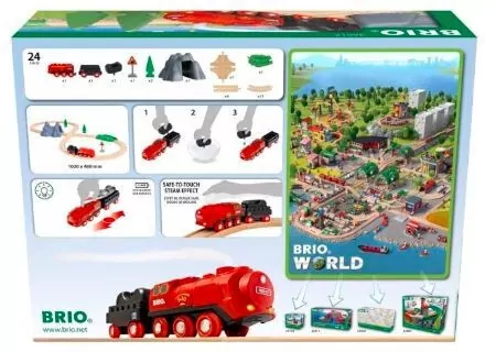 Brio. Zestaw z kolejką na parę na baterie - tantis.pl