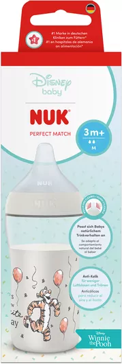 NUK. Perfect Match. Butelka z silikonowym smoczkiem. 260 ml. Tygrys - tantis.pl