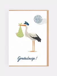 Karnet Narodziny - Bocian gratulacje - tantis.pl