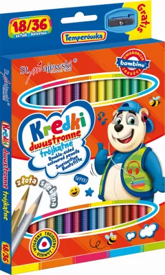 Kredki dwustronne trójkątne Bambino. 36 kolorów