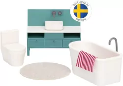 Zestaw mebli do łazienki do domku dla lalek basic