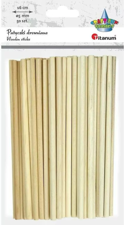 Drewniane patyczki okrągłe 5x160mm - tantis.pl