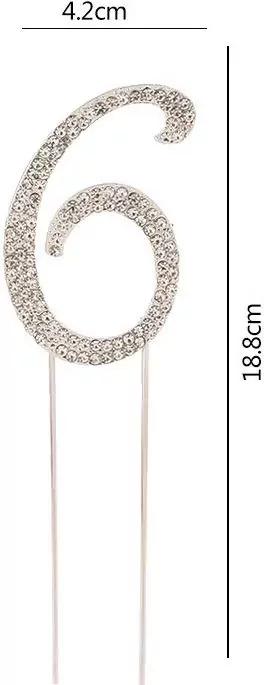 TOPPER NA TORT 6 SRE CYRKONIE 19CM NER PBH - tantis.pl