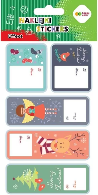 Naklejki Xmas stamp tag 10x20cm HAPPY COLOR - tantis.pl