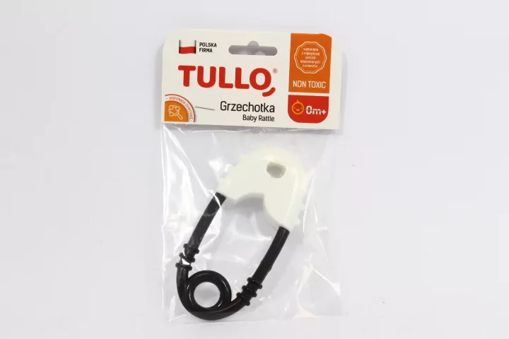 Grzechotka agrafka czarno-biała - tantis.pl