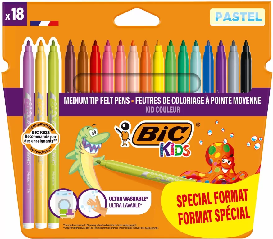 Flamastry Kids Couleur pastel 18 kolorów BIC - tantis.pl