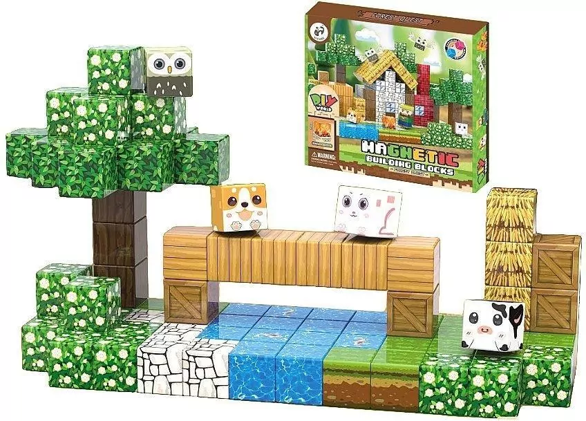 Klocki magnetyczne domek w lesie 87el - tantis.pl