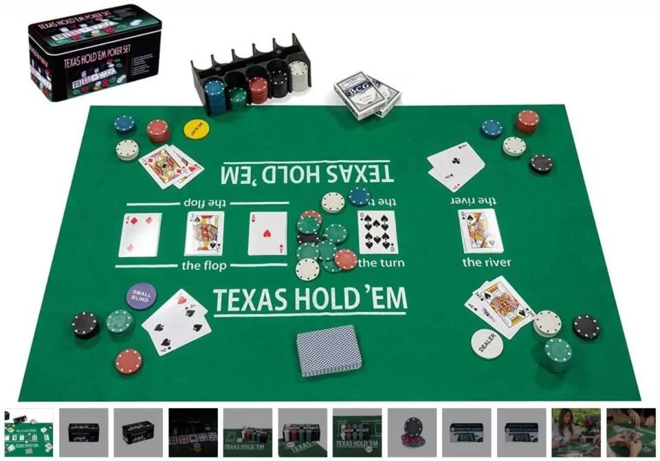 Zestaw do pokera 200 żetonów z matą i kartami - tantis.pl