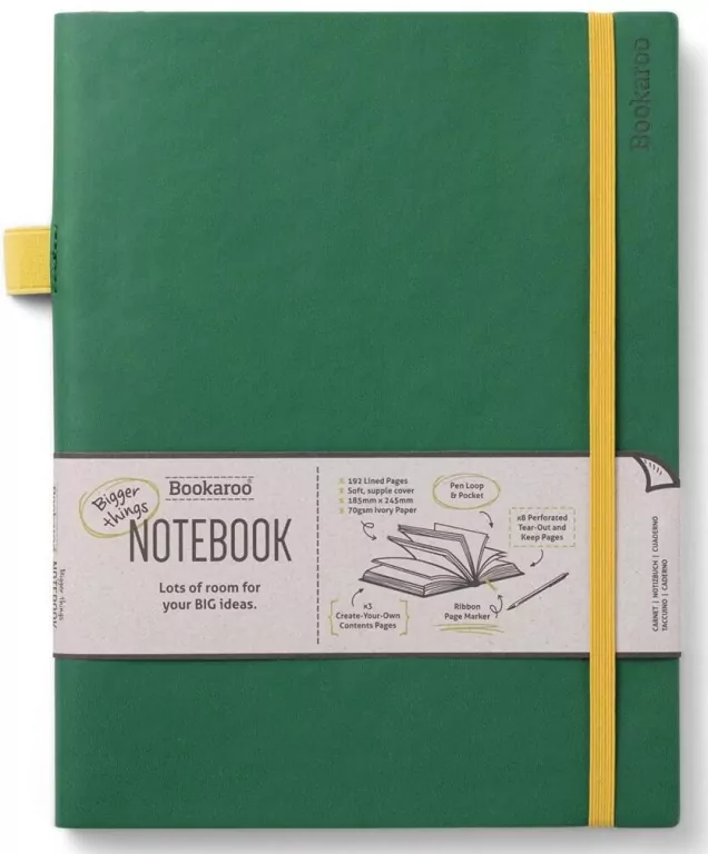 Bookaroo. Notatnik Journal duży. Ciemna zieleń - tantis.pl