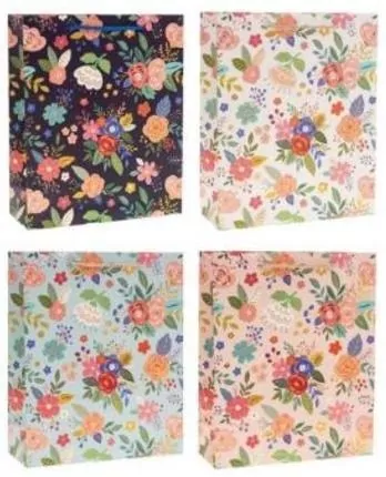Torebka prezentowa 18x23x8cm Kwiaty MIX - tantis.pl