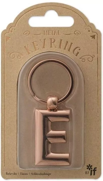 Metalowy brelok do kluczy litera E Keyring - tantis.pl