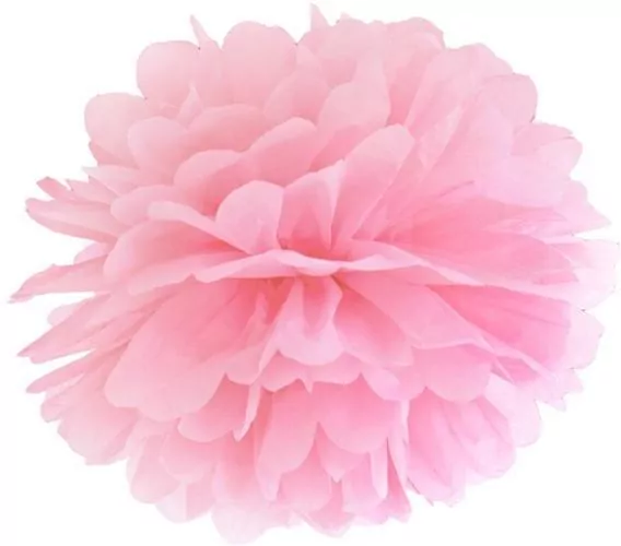 Pompon bibułowy różowy 35cm - tantis.pl