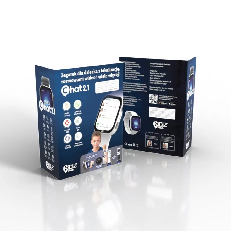 Smartwatch dla dziecka KiDiZ Chat czarny - tantis.pl