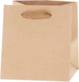 Torebka Lux kraft 14x13x13cm szerokie dno ROZETTE - tantis.pl