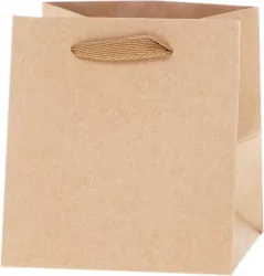 Torebka Lux kraft 14x13x13cm szerokie dno ROZETTE