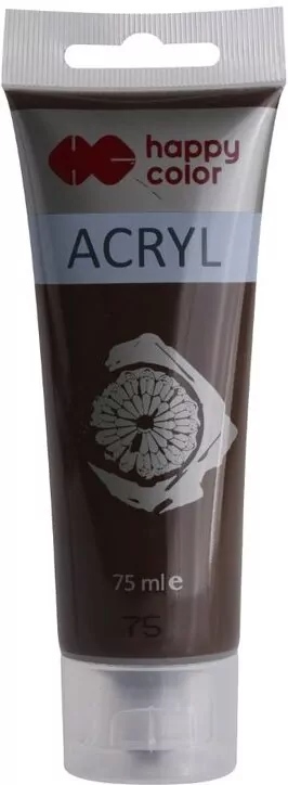 Farba akrylowa 75ml ciemnobrązowy HAPPY COLOR - tantis.pl