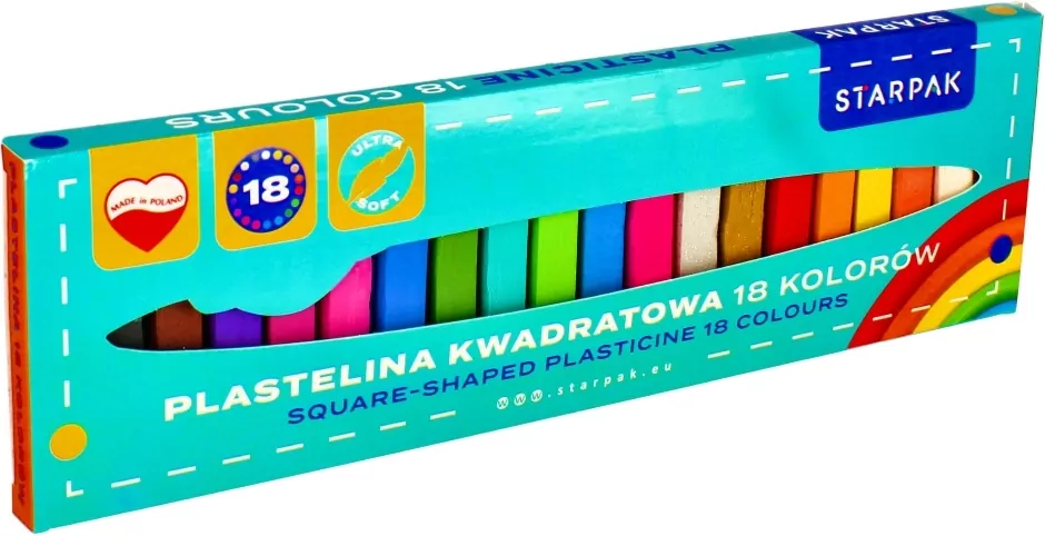 Plastelina 18 kolorów kwadratowa - tantis.pl