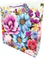 Torebka ozdobna matowa 35x37x12cm Kwiaty - tantis.pl