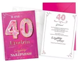Karnet okolicznościowy. Urodziny 40. Kukartka