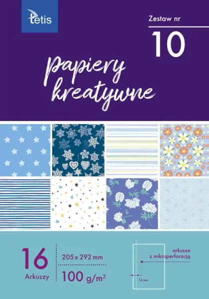 Tetis. Papiery kreatywne 205x292mm, 16 arkuszy - tantis.pl